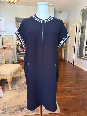 Zara Navy Zipper Dress
